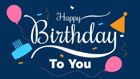 Illustration for Happy Birthday typographic vector design for greeting cards. vector illustration - Royalty Free Image
