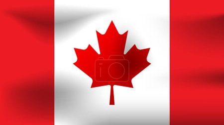 Illustration for Wavy canadian flag vector illustration in realistic style - Royalty Free Image