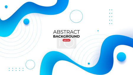 abstract blue and white fluid background with geometric element. vector illustration