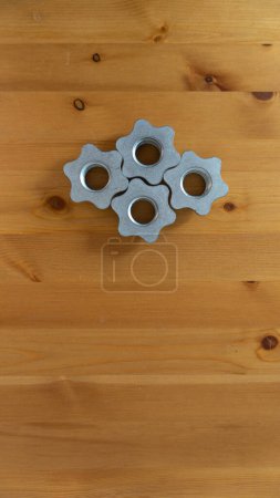 Photo for Industrial design, mechanical precision, wooden texture - Royalty Free Image