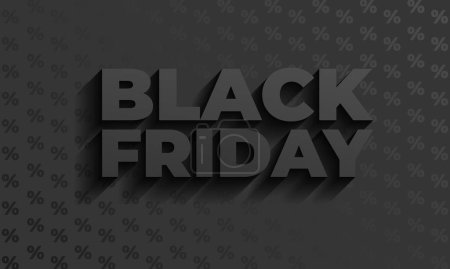 Photo for Restrained elegance banner for sales on Black Friday. Vector banner for shops, web. Black Friday typography banner. Black Friday modern typography text illustration on black background with percent - Royalty Free Image