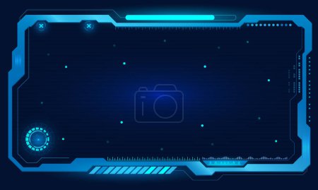 Photo for HUD, UI, GUI futuristic user interface screen elements. High tech screen for video game. Sci-fi concept design. Overlay futuristic frame for broadcast. Frame on the contour of the screen and webcam in HUD style. Stream dps UI, UX a - Royalty Free Image