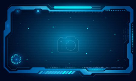 Photo for HUD, UI, GUI futuristic user interface screen elements. High tech screen for video game. Sci-fi concept design. Overlay futuristic frame for broadcast. Frame on the contour of the screen and webcam in HUD style. Stream dps UI, UX a - Royalty Free Image