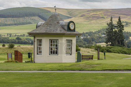 Photo for Gleneagles, Scotland, UK - August 13th 2023 - Small hexegon shaped building on Glen Eagles golf course - Royalty Free Image