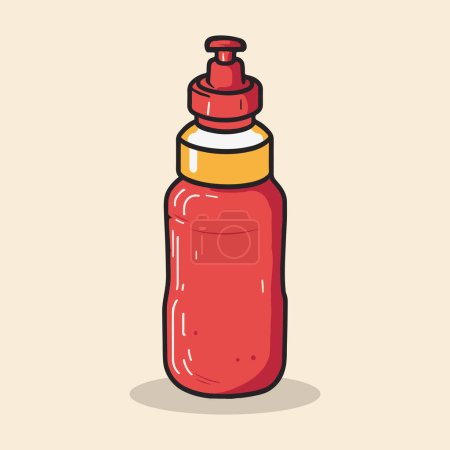 Tomatenketchup, Saucenflaschenvektorillustration