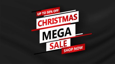 Illustration for Christmas sale banner template. special offer, sale tag - Royalty Free Image