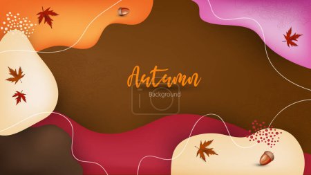 Illustration for Abstract banner with falling autumn leaves and color of autumn background - Royalty Free Image