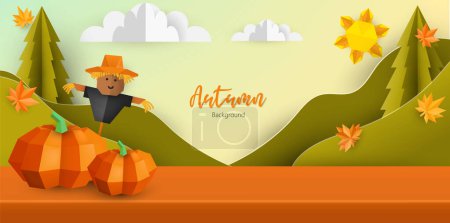 Illustration for Vector illustration of a background for the autumn season. - Royalty Free Image