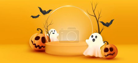 Téléchargez les illustrations : Illustration vectorielle pour fête d'Halloween - en licence libre de droit