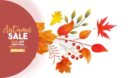 Illustration for Autumn Sale background. Vector illustration. - Royalty Free Image