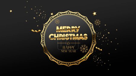 Illustration for Merry christmas happy new year greeting card design - Royalty Free Image