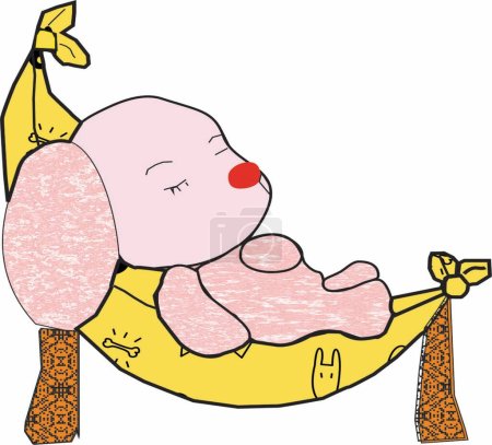 Photo for Drawing of baby in crib sleeping - Royalty Free Image