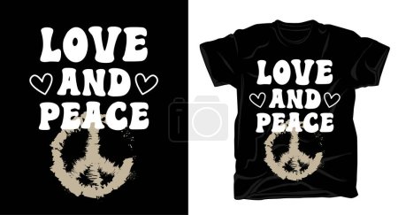 Ilustración de Amor y paz tipografía camiseta diseño - Imagen libre de derechos