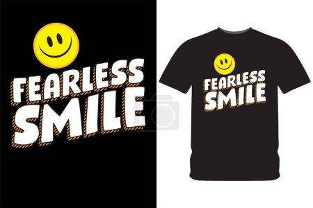 Ilustración de Ilustración de diseño de tipografía de sonrisa sin miedo para impresión de camiseta - Imagen libre de derechos