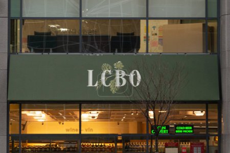 Photo for Toronto, ON, Canada - December 17, 2022: View at LCBO sign. The Liquor Control Board of Ontario (LCBO) is a Crown corporation that retails and distributes alcoholic beverages in the province of Ontario. - Royalty Free Image