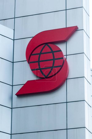 Photo for Toronto, ON, Canada  November 3, 2023: The logo and brand sign of Scotiabank in downtown Toronto. - Royalty Free Image