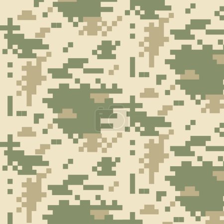 Illustration for Pixel military pattern Ukrainian uniform soldier - Royalty Free Image