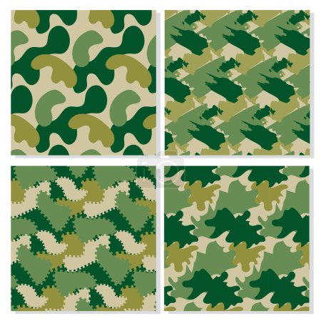 Illustration for Military pattern set army soldier uniform - Royalty Free Image