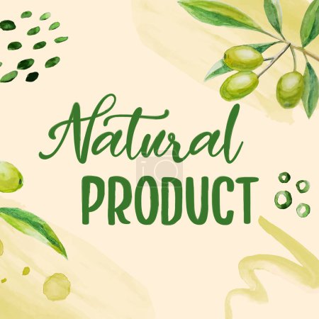 Foto de Natural product watercolor background banner olive - Imagen libre de derechos