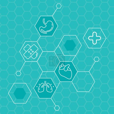 Illustration for Health care medical icons molecular abctract - Royalty Free Image
