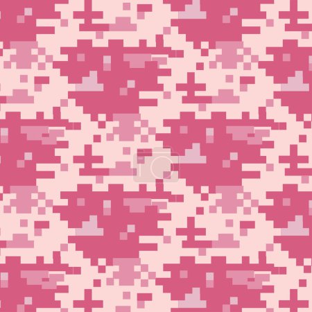 Illustration for Pixel military pattern uniform pink for girls - Royalty Free Image