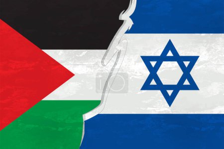 Conflict between Israel and Palestine flag