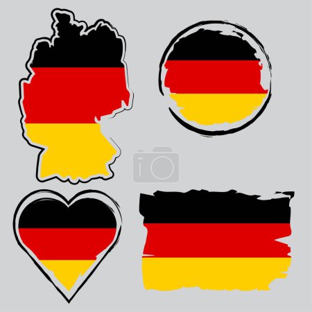 German flag set patriotic international