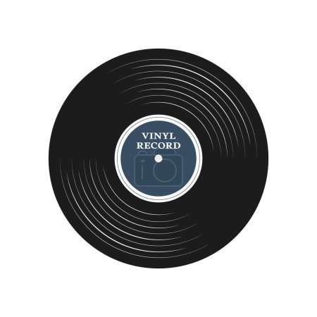 Vinyl record on a white background. Music retro icon, vintage logo, vector