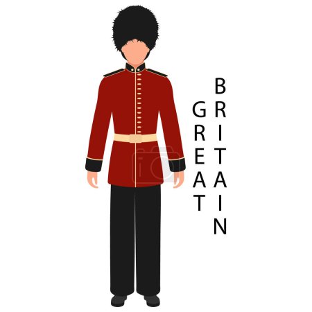 Illustration for A man in a British folk retro costume. Culture and traditions of Great Britain. Illustration, vector - Royalty Free Image