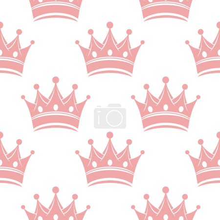 Ilustración de Patrón sin costuras de coronas reales. Siluetas de coronas sobre fondo blanco. Imprimir, textil, papel pintado - Imagen libre de derechos