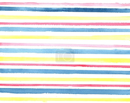 Photo for Hand drawn watercolor stripes pattern.  colorful and elegant  colorful. wallpaper , summer stripes unique stripes - Royalty Free Image