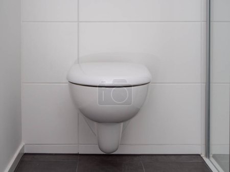 Photo for Toilet bowl in a modern bathroom. Toilet close-up. - Royalty Free Image