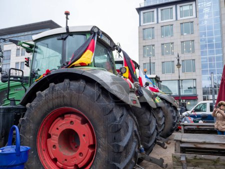 Photo for Berlin, Germany January 15, 2024 Agricultural tractors in the center of the capital. Farmers' demonstration. Berlin, Germany January 15, 2024 - Royalty Free Image