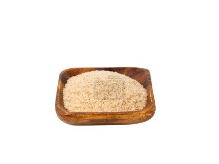 Dietary supplement in the form of fiber on a white background. Fiber close up.