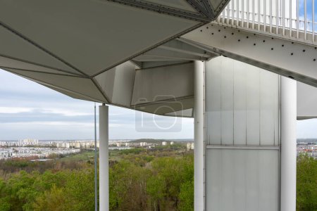 The observation tower is located in Berlin Marzahn. close-up. observation tower