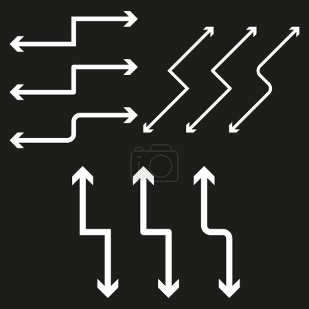 Set of dynamic arrows. Vector directional symbols. EPS 10.