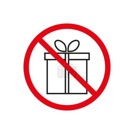 Aucun cadeau autorisé signe. Symbole d'interdiction actuel. Vecteur pas d'icône cadeau. SPE 10.