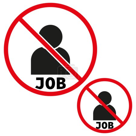 Kein Verbotsschild. Beschränkung der Beschäftigung. Arbeitszugang verweigert. EPS 10.