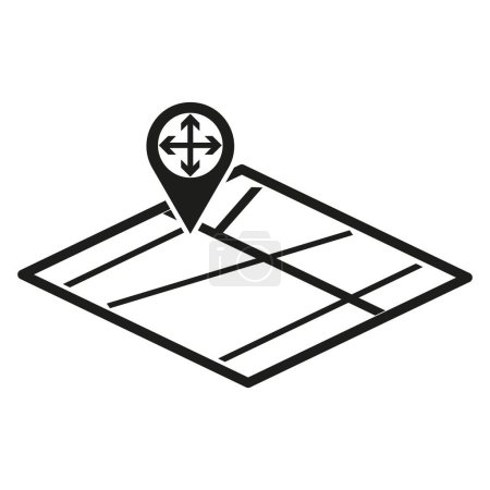 Map location icon. Vector navigation symbol. Destination point Vector. Black silhouette design. EPS 10.