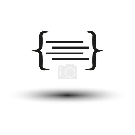 Coding brackets icon with lines of code. Software development and programming symbol. Clean and modern coding concept. Vector illustration. EPS 10. Stock image.