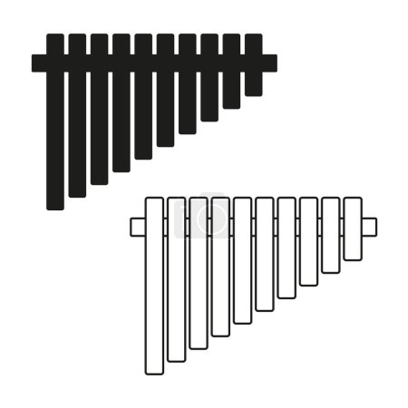 Icône flûte traversière. Instrument à vent traditionnel Illustration vectorielle. SPE 10.