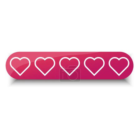 Hearts Rating Bar. Kundenfeedback-Vektor. Indikator für die Zufriedenheit. Love Meter Konzept. EPS 10.