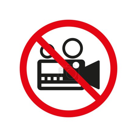 No se permite filmar señal. Icono de prohibición vectorial. EPS 10.