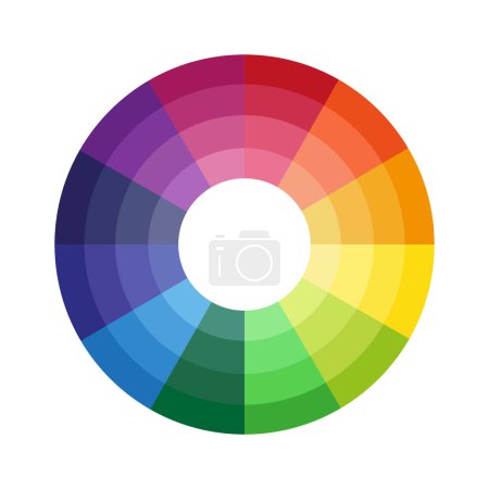 Color wheel vector. Circular gradient spectrum. Rainbow palette illustration. Vibrant design graphic. EPS 10.