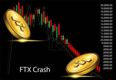 Illustration for FTX crypto currency stock market illustration - Royalty Free Image