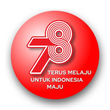 Téléchargez les illustrations : 78 ans Indonésie indépendance jour logo bouton - en licence libre de droit
