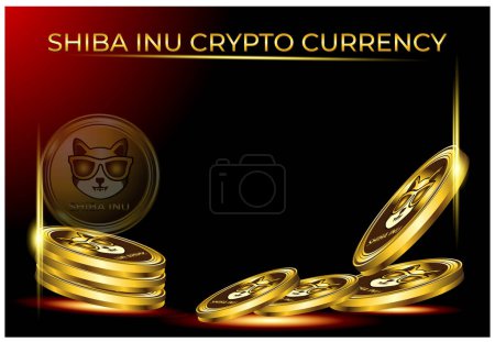 Shiba inu Goldmünze Kryptowährung Poster Design
