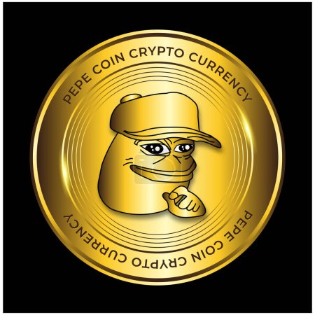 gold coin pepe the frog crypto currency logo