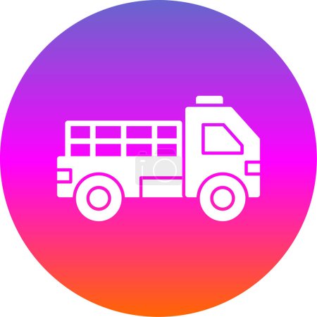 Illustration for Pickup truck vector line icon illustration - Royalty Free Image