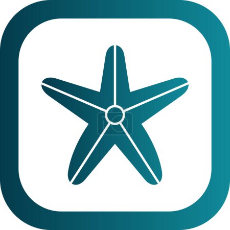Téléchargez les illustrations : Belle étoile de mer vecteur glyphe icône - en licence libre de droit